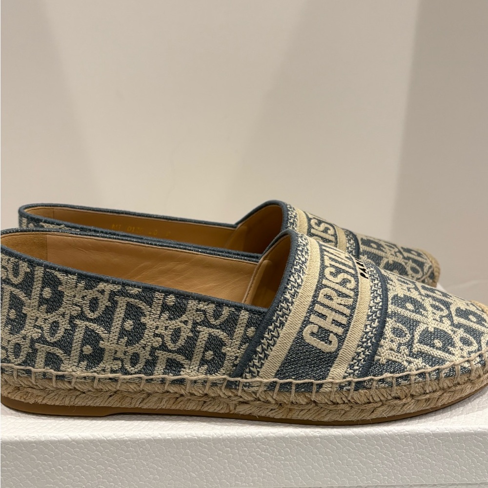 NWT Dior Blue and Cream Espadrilles US 10 EU 40